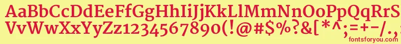 MerriweatherBold Font – Red Fonts on Yellow Background