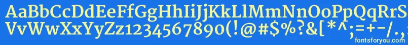 MerriweatherBold Font – Yellow Fonts on Blue Background