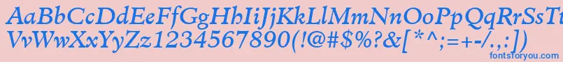 ClericSsiItalic Font – Blue Fonts on Pink Background