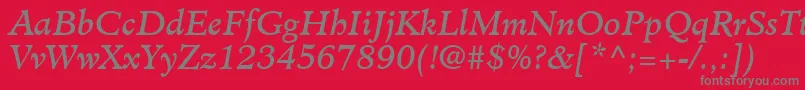 ClericSsiItalic Font – Gray Fonts on Red Background