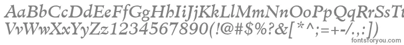 ClericSsiItalic Font – Gray Fonts on White Background