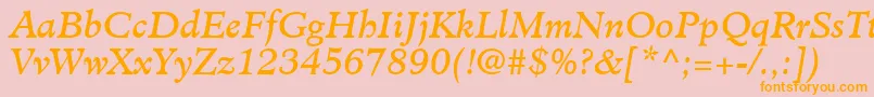 ClericSsiItalic Font – Orange Fonts on Pink Background