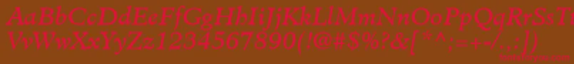 ClericSsiItalic Font – Red Fonts on Brown Background