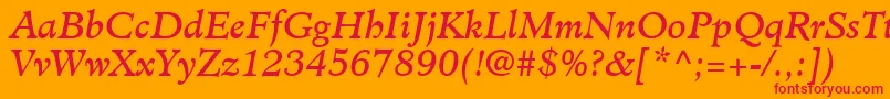 ClericSsiItalic Font – Red Fonts on Orange Background