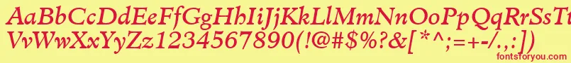 ClericSsiItalic Font – Red Fonts on Yellow Background