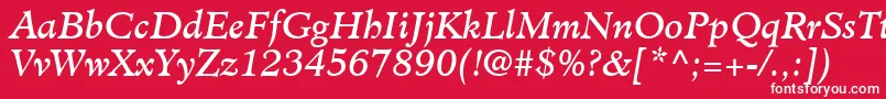 ClericSsiItalic Font – White Fonts on Red Background