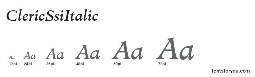Размеры шрифта ClericSsiItalic