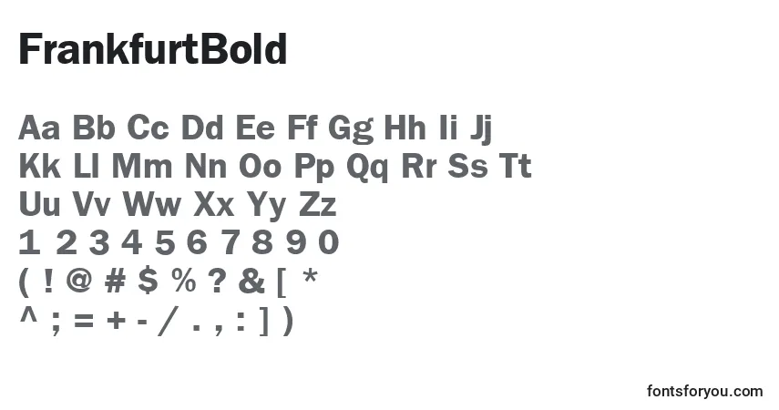 Шрифт FrankfurtBold – алфавит, цифры, специальные символы