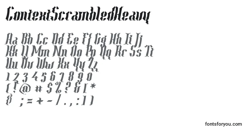Schriftart ContextScrambledHeavy – Alphabet, Zahlen, spezielle Symbole