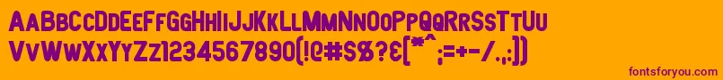 JoystickBold-fontti – violetit fontit oranssilla taustalla