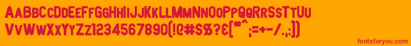 JoystickBold Font – Red Fonts on Orange Background