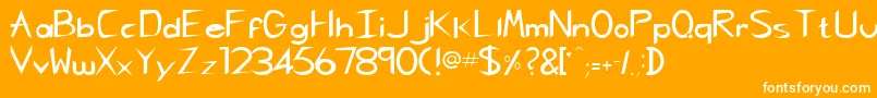 フォントCelinaRegular – オレンジの背景に白い文字