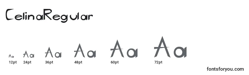 Размеры шрифта CelinaRegular