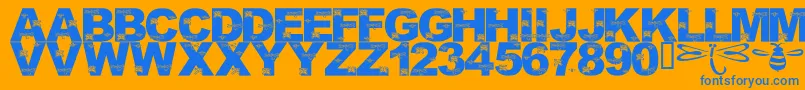 LmsFoundInCandicesGarden Font – Blue Fonts on Orange Background