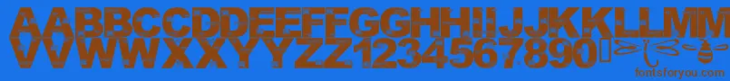 LmsFoundInCandicesGarden Font – Brown Fonts on Blue Background
