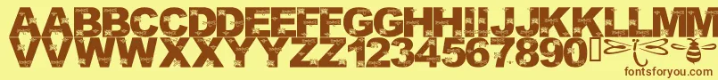 LmsFoundInCandicesGarden Font – Brown Fonts on Yellow Background