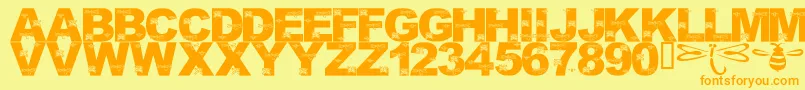 LmsFoundInCandicesGarden Font – Orange Fonts on Yellow Background