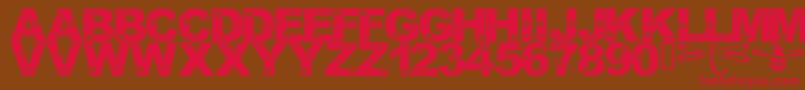 LmsFoundInCandicesGarden Font – Red Fonts on Brown Background