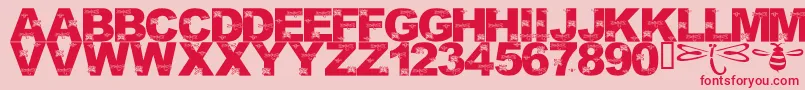 LmsFoundInCandicesGarden Font – Red Fonts on Pink Background