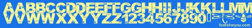 LmsFoundInCandicesGarden Font – Yellow Fonts on Blue Background