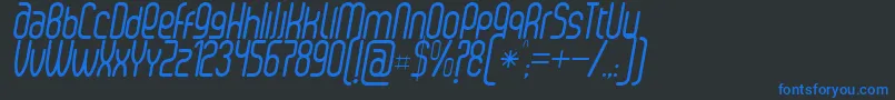 SenziRegularItalic Font – Blue Fonts on Black Background