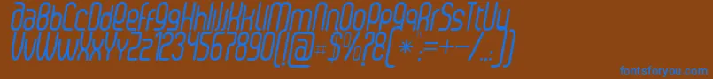 SenziRegularItalic Font – Blue Fonts on Brown Background