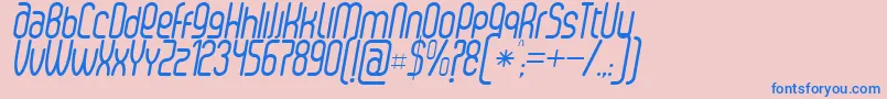 SenziRegularItalic Font – Blue Fonts on Pink Background