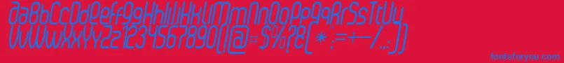 SenziRegularItalic-fontti – siniset fontit punaisella taustalla