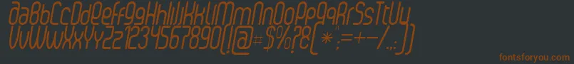 SenziRegularItalic-fontti – ruskeat fontit mustalla taustalla