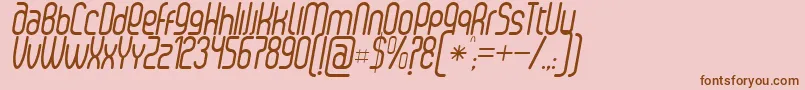 SenziRegularItalic-fontti – ruskeat fontit vaaleanpunaisella taustalla