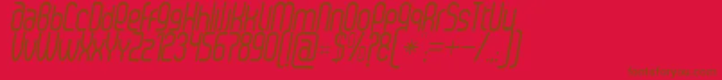 SenziRegularItalic Font – Brown Fonts on Red Background