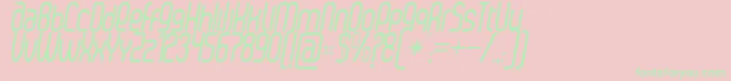 フォントSenziRegularItalic – ピンクの背景に緑の文字