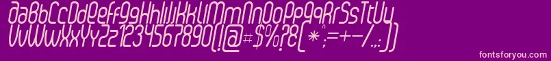 フォントSenziRegularItalic – 紫の背景にピンクのフォント