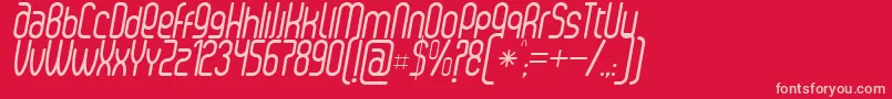 SenziRegularItalic-fontti – vaaleanpunaiset fontit punaisella taustalla
