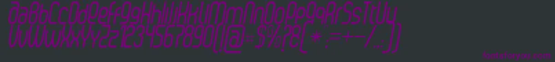 SenziRegularItalic-fontti – violetit fontit mustalla taustalla