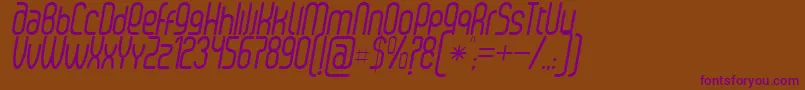 SenziRegularItalic Font – Purple Fonts on Brown Background
