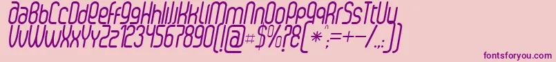 SenziRegularItalic-fontti – violetit fontit vaaleanpunaisella taustalla
