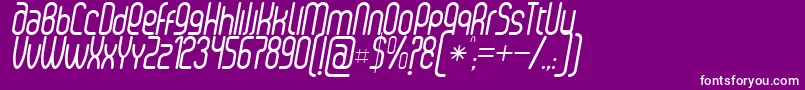 フォントSenziRegularItalic – 紫の背景に白い文字