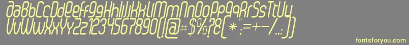 SenziRegularItalic-fontti – keltaiset fontit harmaalla taustalla