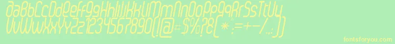 SenziRegularItalic Font – Yellow Fonts on Green Background