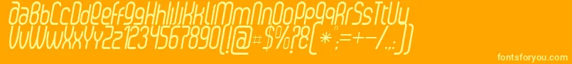 フォントSenziRegularItalic – オレンジの背景に黄色の文字
