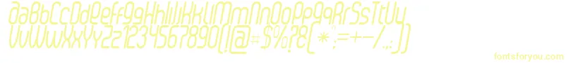 SenziRegularItalic Font – Yellow Fonts on White Background