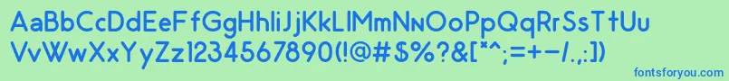 OdinRoundedRegular Font – Blue Fonts on Green Background