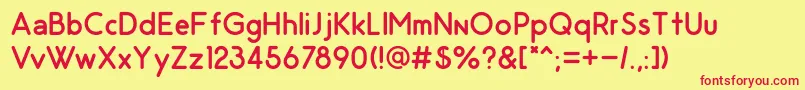 OdinRoundedRegular Font – Red Fonts on Yellow Background