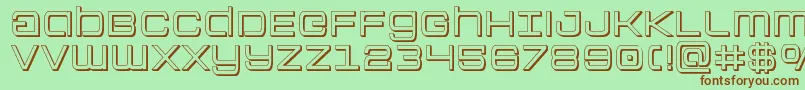 Colonymarines3D-Schriftart – Braune Schriften auf grünem Hintergrund