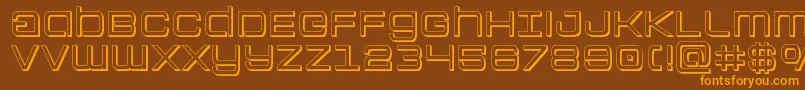 Colonymarines3D-Schriftart – Orangefarbene Schriften auf braunem Hintergrund