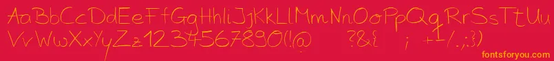 Jette Font – Orange Fonts on Red Background