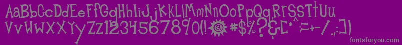 MidnightJunkYard Font – Gray Fonts on Purple Background