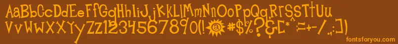 MidnightJunkYard Font – Orange Fonts on Brown Background