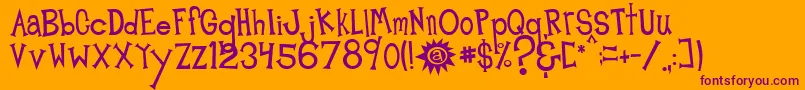 MidnightJunkYard Font – Purple Fonts on Orange Background